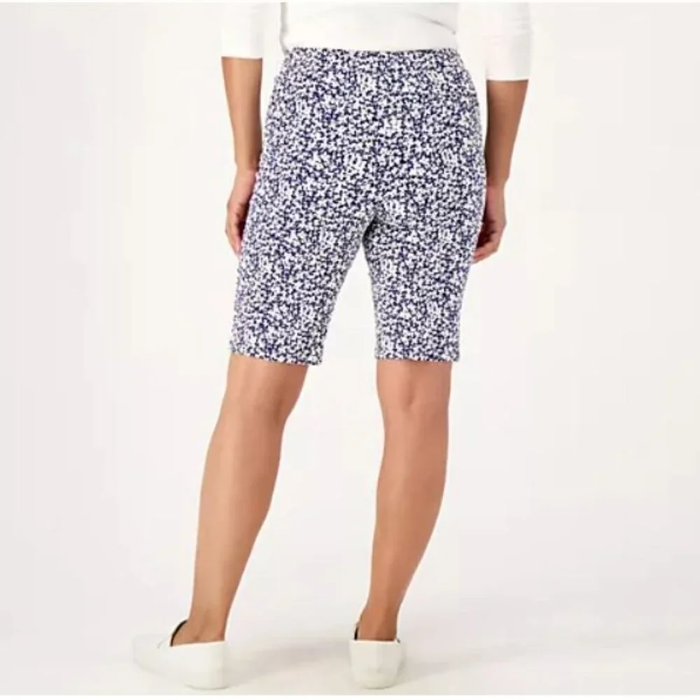 Isaac Mizrahi Live! Tall 24/7 Stretch Bermuda Shorts-Pitch Black, Tall 12